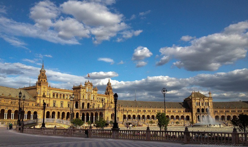 Cloudy skies over the Plaza de Espana
