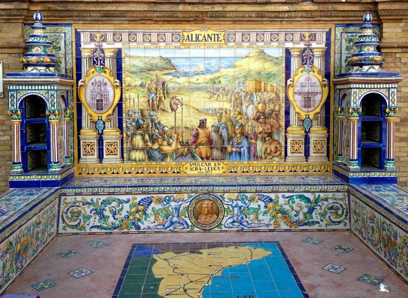 Alicante tiles at the Plaza de Espana