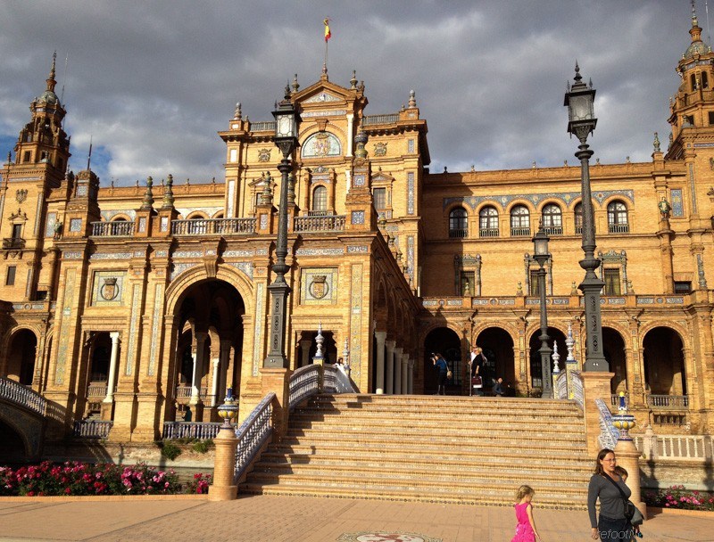 Standing in front of the Plaza de Espana