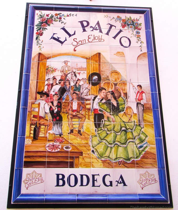 Colorful tile outside El Patio Bodega