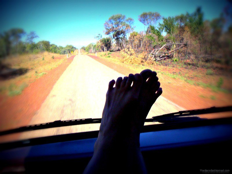Feet on the Dashboard Driving in Oz