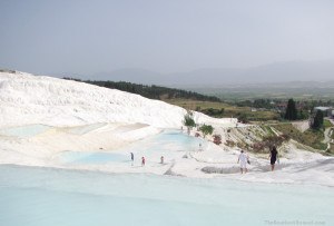 The natural hot water pools of Pamukkale