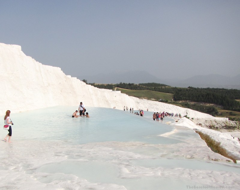 Relaxing in the hot waters of Pamukkale