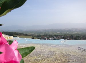 Looking down from the hot water pools of Pamukkale