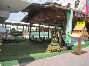Looking inside Konak Sade Restaurant in Pamukkale Turkey