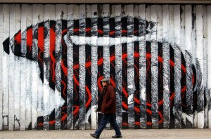 Rabbit by Belgian street artist Roa by Leigh Harries