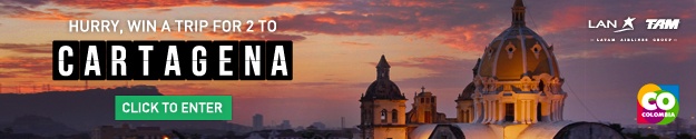 Win a Trip to Cartagena Columbia with LAN Airlines Banner