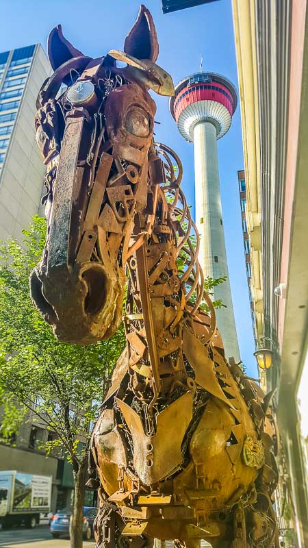 Stephen Avenue sculpture in Calgary