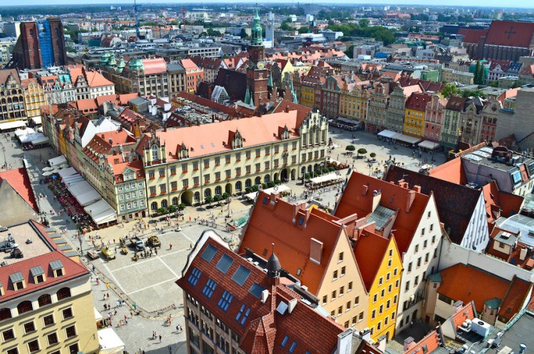 The Panoramic view of Wroclaw