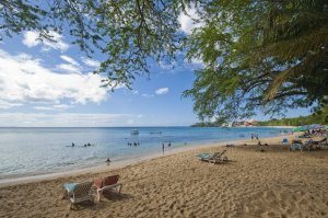 Gold sand and blue at Playa Sosua