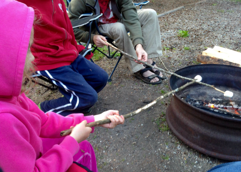 Roasting Marshmallows Sicamous KOA