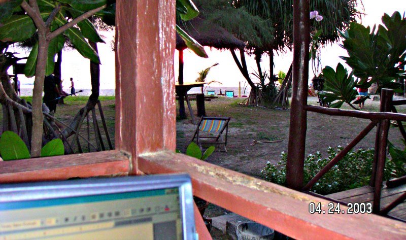 Laptop on the Deck in Ko Lanta Thailand