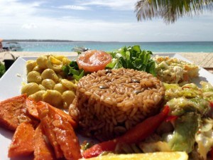 Vegetarian lunch at Sandy Island Anguilla