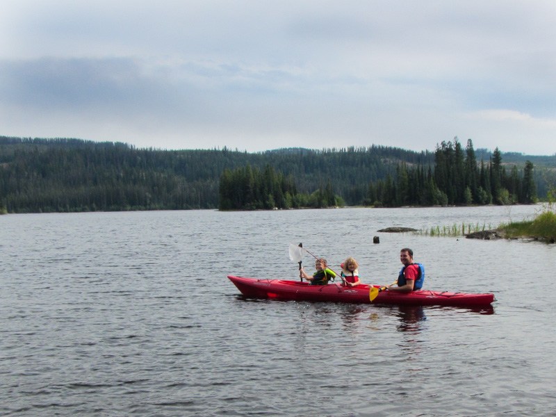 Kayaking on Oyama Lake in our Necky Manitou II