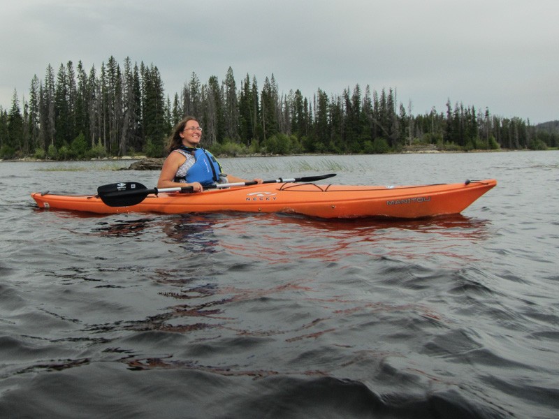 Kayaking on Oyama Lake, British Columbia