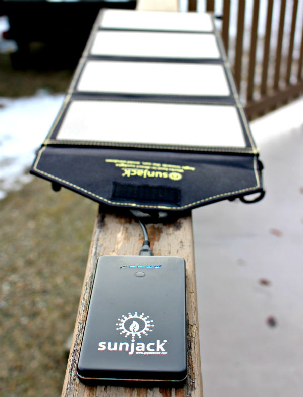 Sunjack solar charger outside