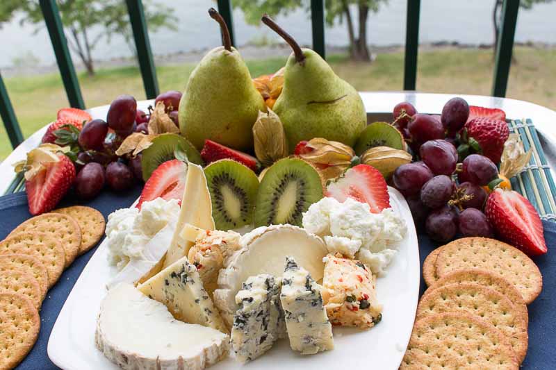 Fruit and cheese plate at Harrison Hot Springs Resort and Spa