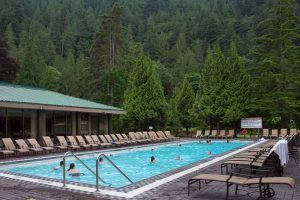 The lap pool one of five pools at Harrison Hot Springs Resort and Spa