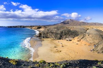 Beautiful volcanic nature and beaches of Lanzarote Papagayo beach DP