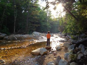 New Hampshire stream by the Kancamagus Highway in the White Mountains