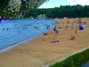 New Hampshire the Beach at Lake Winnepesaulkee at Laconia