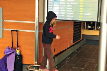kids in the airport Vancouver Canada