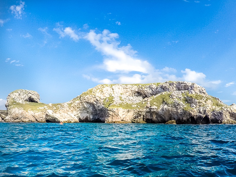 Marietas Islands blue water view from boat with Punta Mita Expeditions