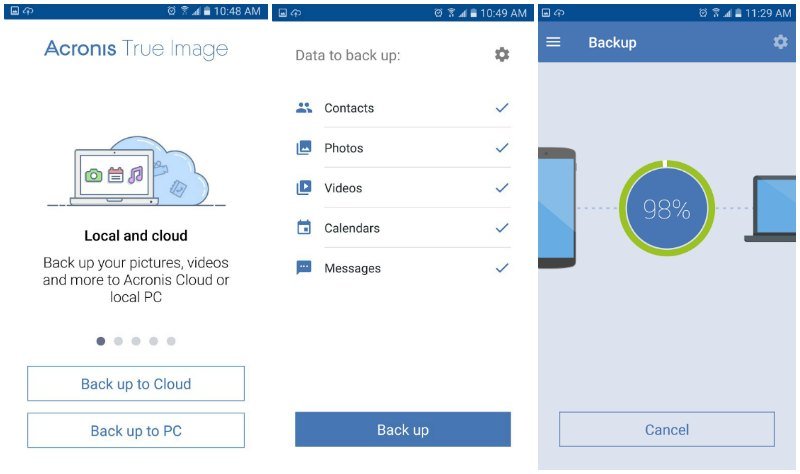 Acronis Mobile Phone Backup to PC