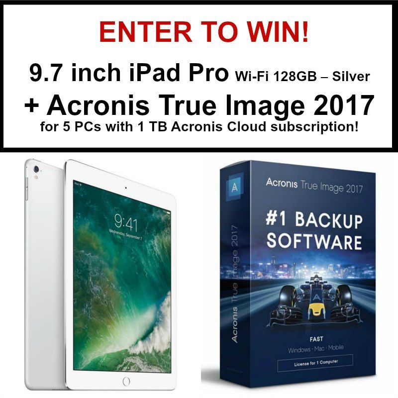 Enter to win iPad Pro and Acronis True Image 2017