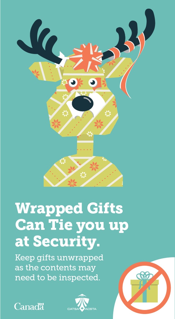 Dont wrap your gifts tip - 7 Expert Tips for Speeding Your Family Through Airport Security This Winter CATSA