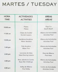Resort activities at Cozumel Palace