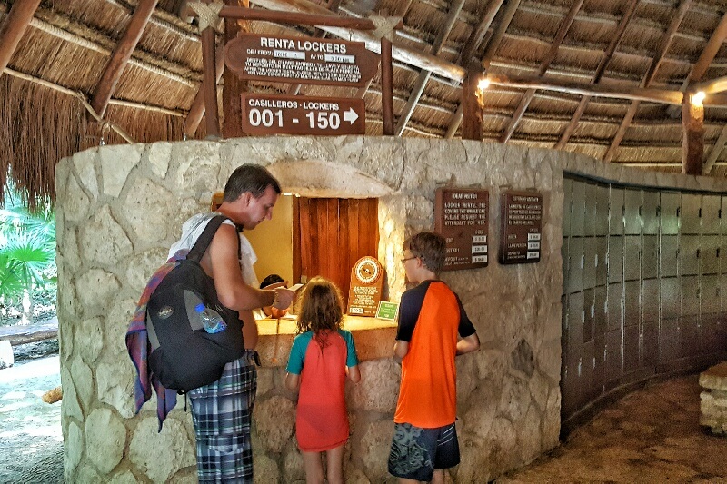 Locker rental at Xcaret