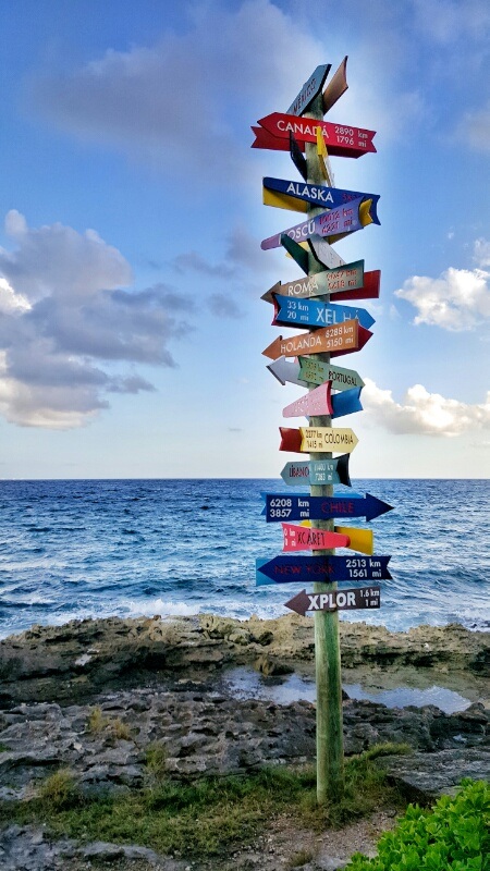 Xcaret sign at lagoon Xplor Canada Alaska