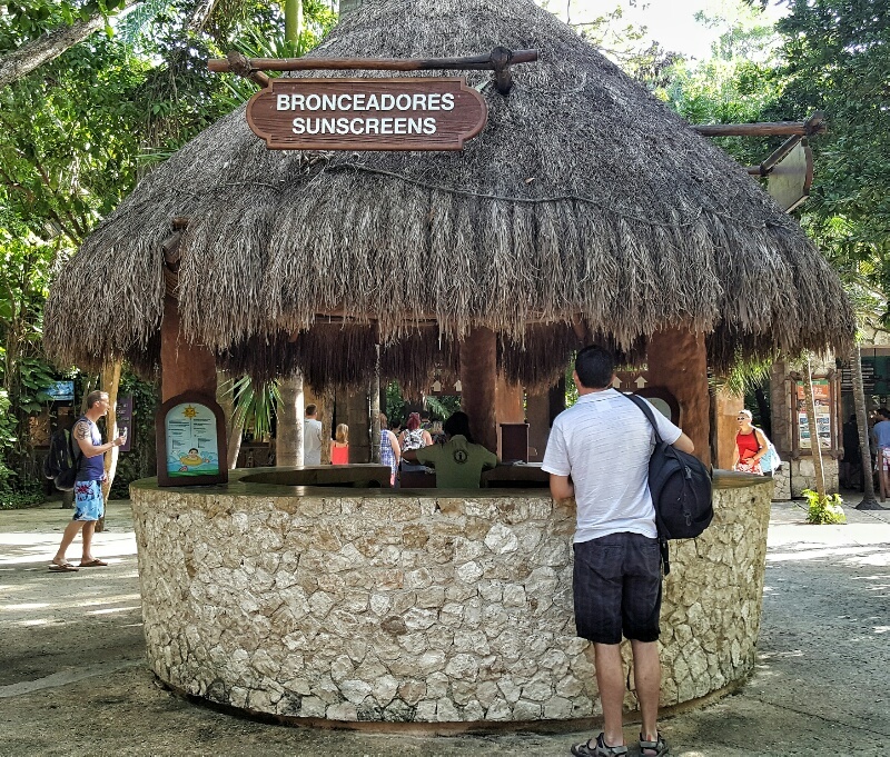 Xcaret sunscreen booth