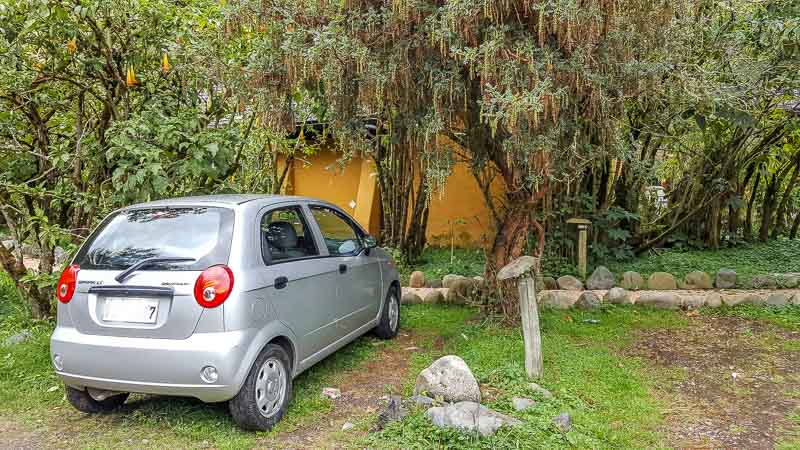 Family cabin parking at Termas Papallacta hotel