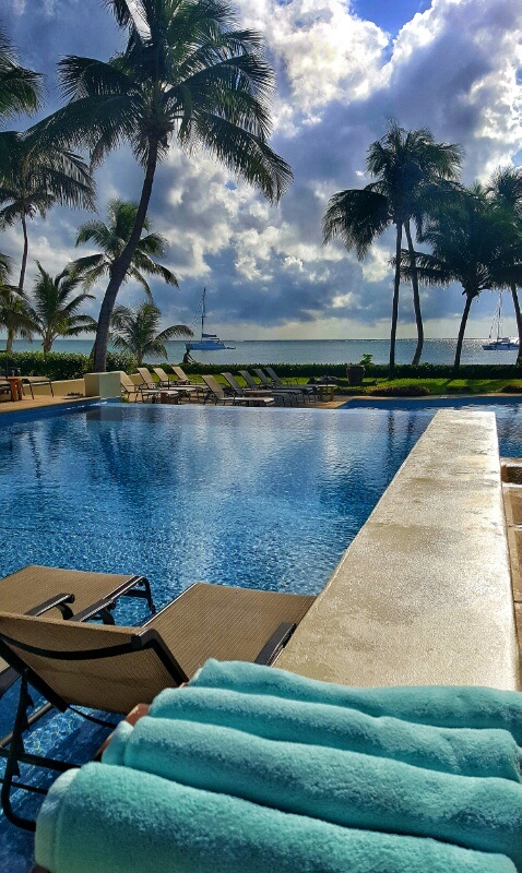 Infinity pool and loungers The Phoenix Belize Resort