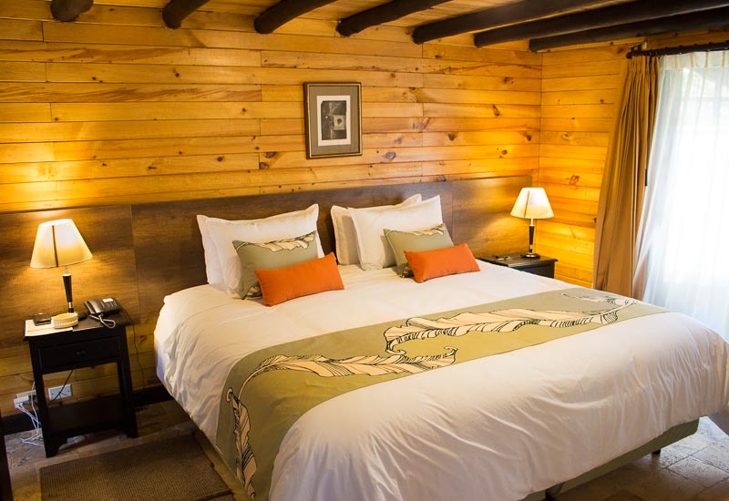 Master bedroom in family cabin with king bed Hotel Termas de Papallacta Ecuador