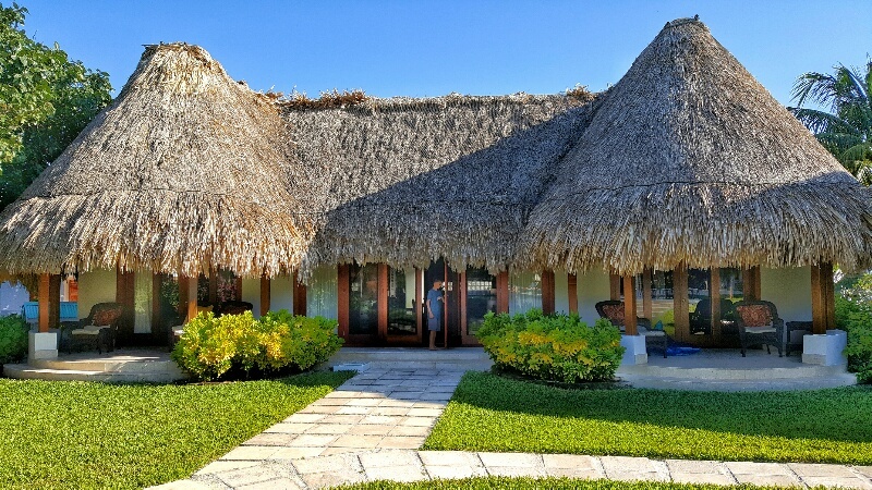 Outside of our villa at Victoria House Ambergris Caye