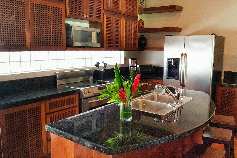 Villa kitchen at Victoria House Ambergris Caye