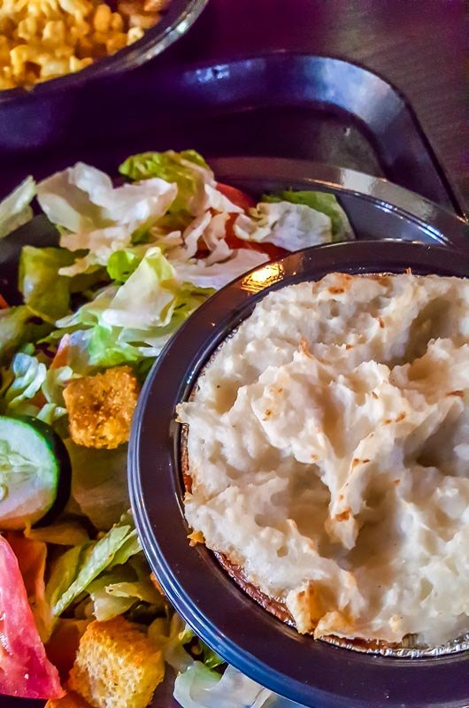 Shepherds pie at Three Broomsticks Restaurant