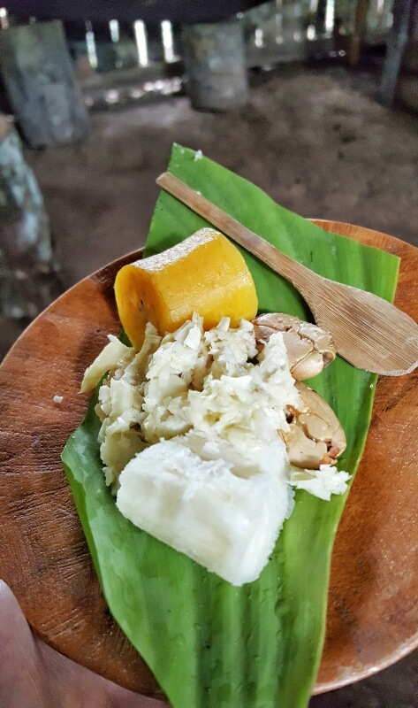 traditional food at local village in the Amazon in Ecuador