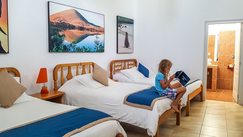 Inside family room at the Hotel Albemarle Isabela Island Galapagos