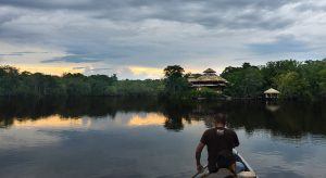 Canoeing at sunset at la Selva