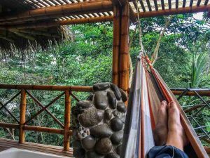 Lounging in a hammock at La Selva Lodge Amazon Ecuador