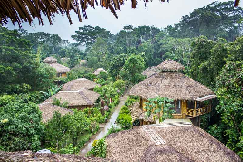 Looking over the rooftops at La Selva Lodge