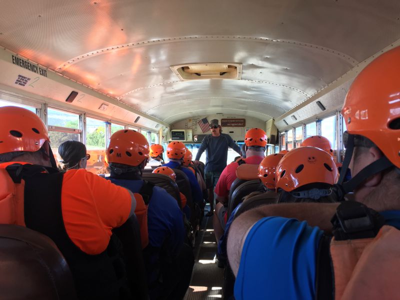 On the Bus to Raft Arkanasas River in Colorado