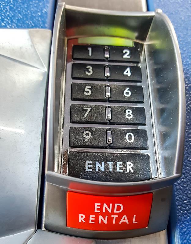 Water Park at LEGOLAND Florida end rental button on locker