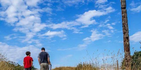 Family walk at the Museum of Anthropology