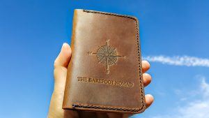 JooJoobs personalized leather passport holder sky