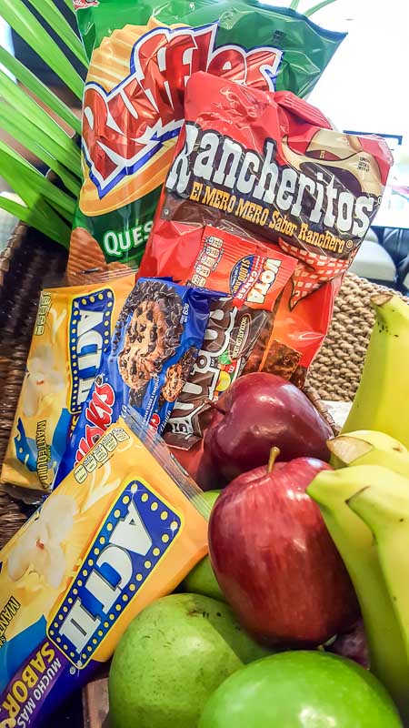 snack basket at hotel